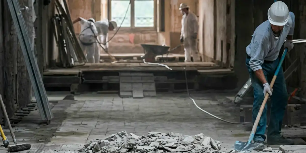 fire damage restoration professionals performing structural cleanup and restoration after a fire in San Diego, CA