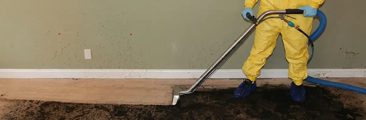 sewage removal service performing deep cleaning and extraction of sewage from an indoor area in San Diego, CA