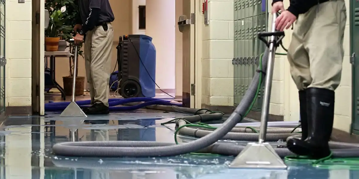 water damage restoration technicians performing professional water extraction inside a property in San Diego, CA
